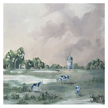 Wiatrak nad pastwiskiem