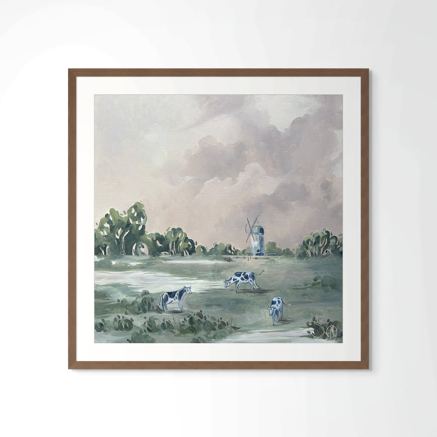 Wiatrak nad pastwiskiem