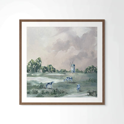 Wiatrak nad pastwiskiem