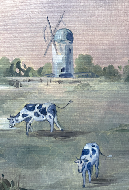 Wiatrak nad pastwiskiem