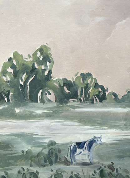 Wiatrak nad pastwiskiem